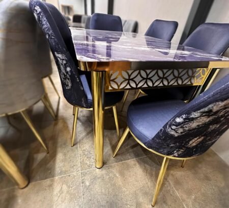 Lakshmi 7-Pieces Dining Table - Purple – White Lines Star Home Furniture