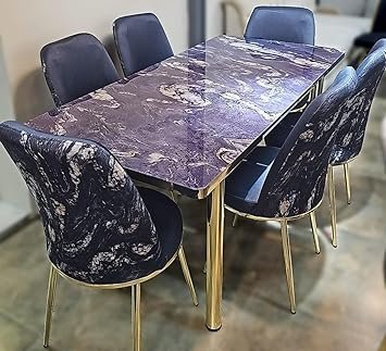 Lakshmi 7-Pieces Dining Table - Purple – White Lines Star Home Furniture