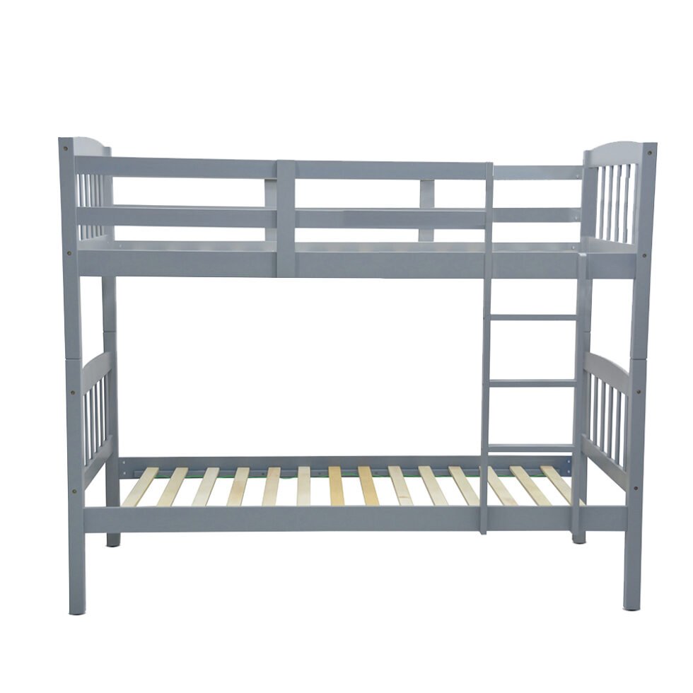 Double Decker 90x190 Solid wood Bunk Bed Grey - 5005