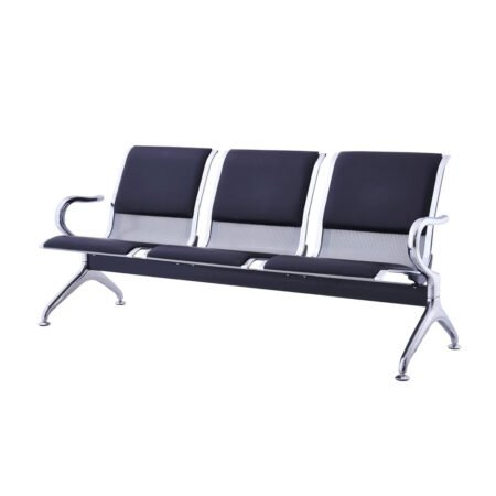 Rio 3-Seater Metal Bench Airport Chair With Cushion - 6133 - Star Home Furniture