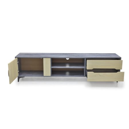 TV Unit 1-Door Wooden Cabinet Up to 180cm – Oak Grey - Star Home Furniture