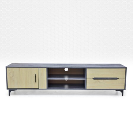 TV Unit 1-Door Wooden Cabinet Up to 180cm – Oak Grey - Star Home Furniture