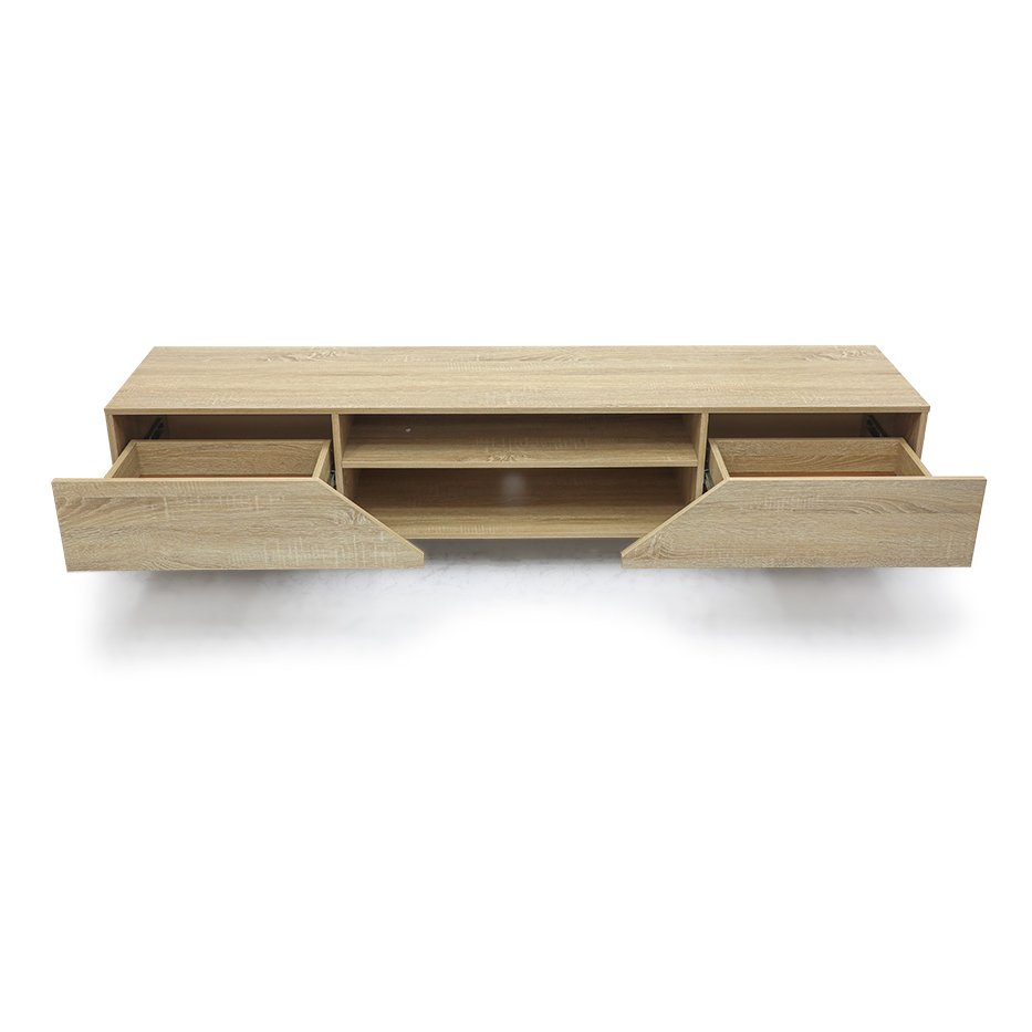 TV Unit 2-Door Wooden Cabinet Up to 180cm – Teak - Star Home Furniture