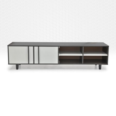 TV Unit 2-Door Wooden Cabinet Up to 180cm – Walnut White - Star Home Furniture