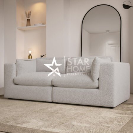 Hudson 3-Seater Boucle Sofa - Beige - Star Home Furniture