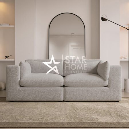Hudson 3-Seater Boucle Sofa - Beige - Star Home Furniture