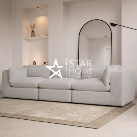 Hudson 4-Seater Large Boucle Sofa - Beige - Star Home Furniture