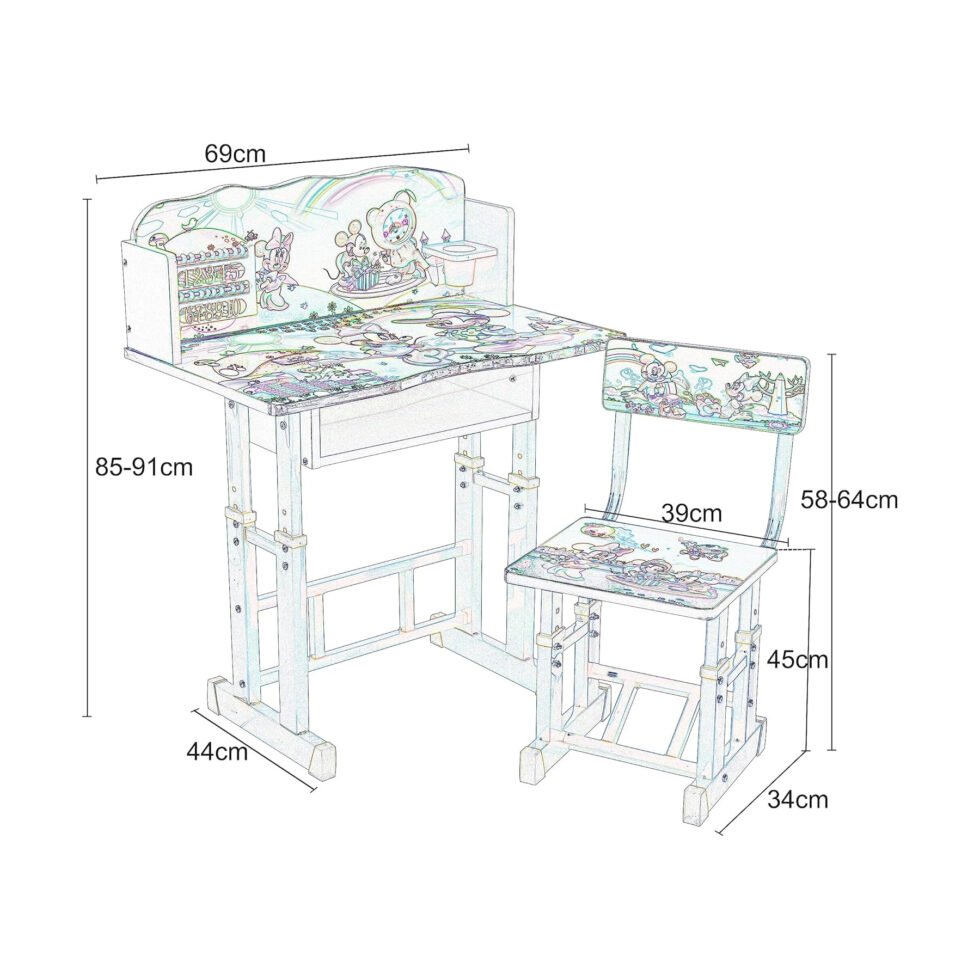 Kids Executive Adjustable Study table & Chair - ST41 - Star Home Furniture