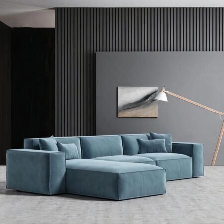 Vista 3-Seater Corner Couch L-Shape Velvet Sofa - Star Home Furniture