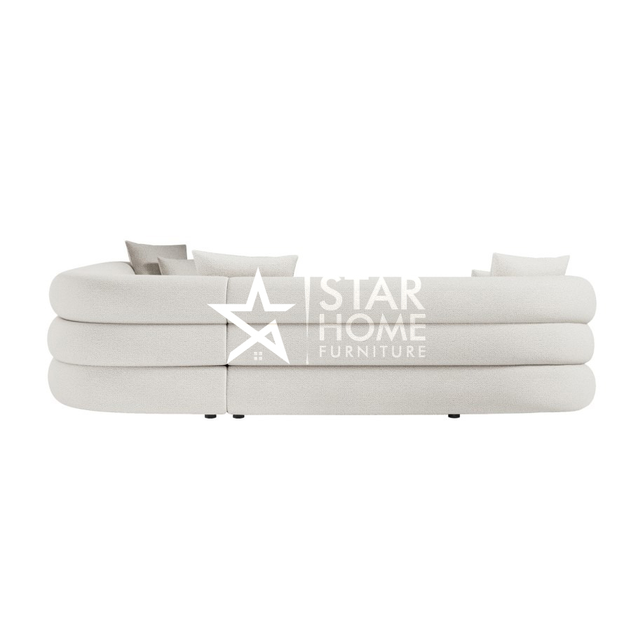 Zuri 4-Seater Curved Corner Boucle L-Shape Sofa - Star Home Furniture
