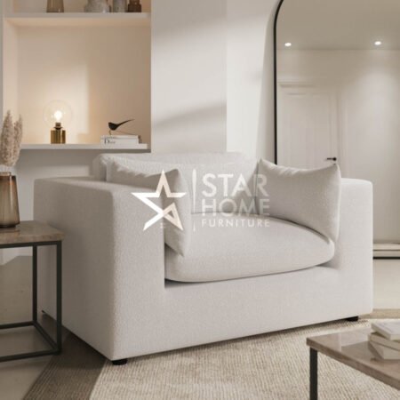 Hudson Cuddle Loveseat Boucle Chair - Beige Star Home Furniture