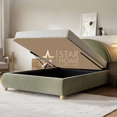 Nora Double Curved Headboard Velvet Bed - SHF