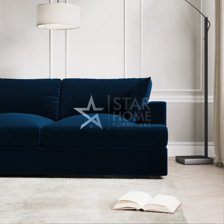August 4-Seater Chaise Corner Velvet Sofa - SHF