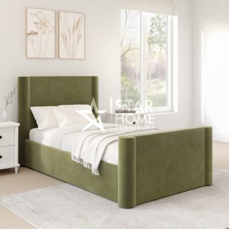 Isadora Single Velvet Bed Frame - Green - SHF