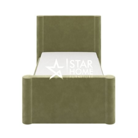 Isadora Single Velvet Bed Frame - Green - SHF