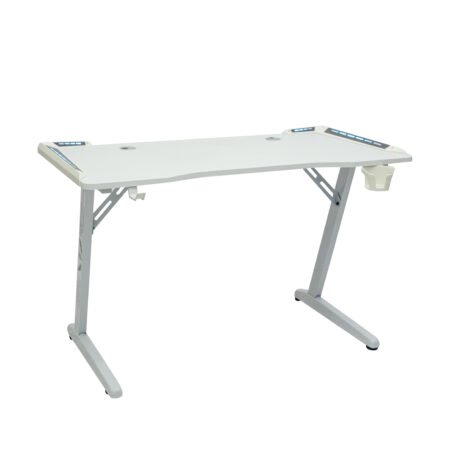 Leona LED Gaming Desk with Hook & Holder - White - SHF