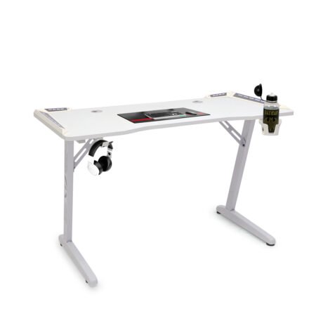 Leona LED Gaming Desk with Hook & Holder - White - SHF
