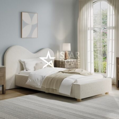 Aria Single Ottoman with Wide Curved Headboard Bed - SHF