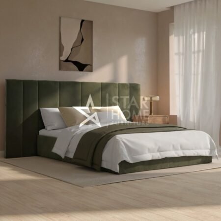 Iman Upholstered Ottoman Bed with Wide Headboard Bed - SHF