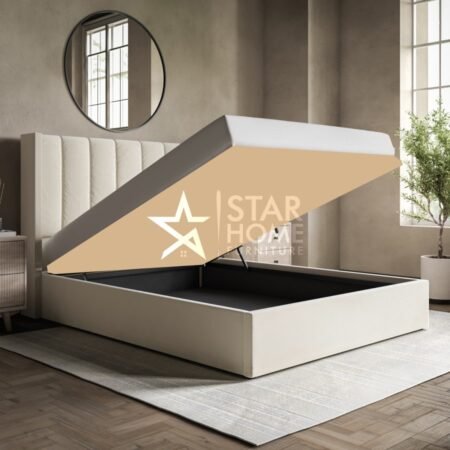 Maddox Ottoman Bed With Winged Headboard Velvet Bed - SHF