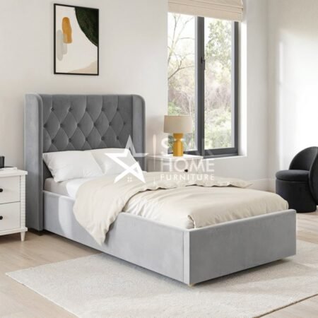 Taylor Single Side-Lift Ottoman Velvet Bed - SHF