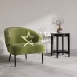 Tyler Accent Velvet Chair - Olive Green