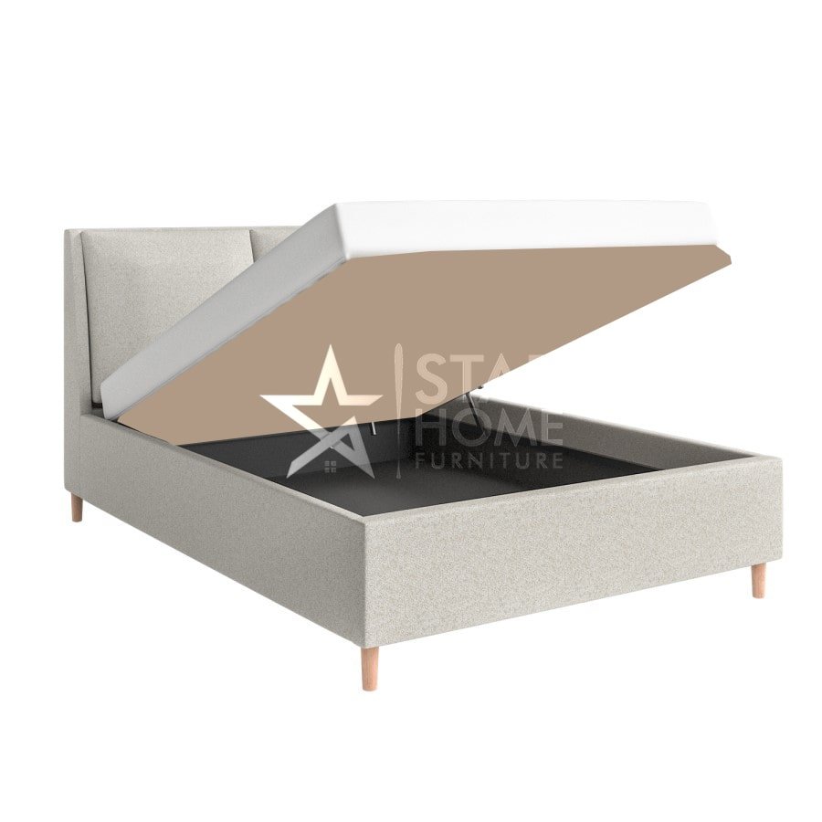Clifton Upholstered Ottoman Bed with Pillow Headboard - SHF