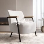 Freya Scandi Boucle Accent Chair - Cream