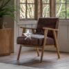 Neyland Leather Armchair Wooden Frame - SHF