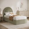 Nora Curved Headboard Velvet Single Bed - SHF