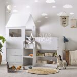 Orpheus Sleeper House Bed with Storage - White Mid
